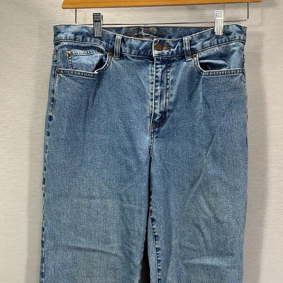 Lauren Jeans Co Ralph Lauren Womens 10 Cotton Stretch Straight Leg Pockets Logo - Picture 2 of 9